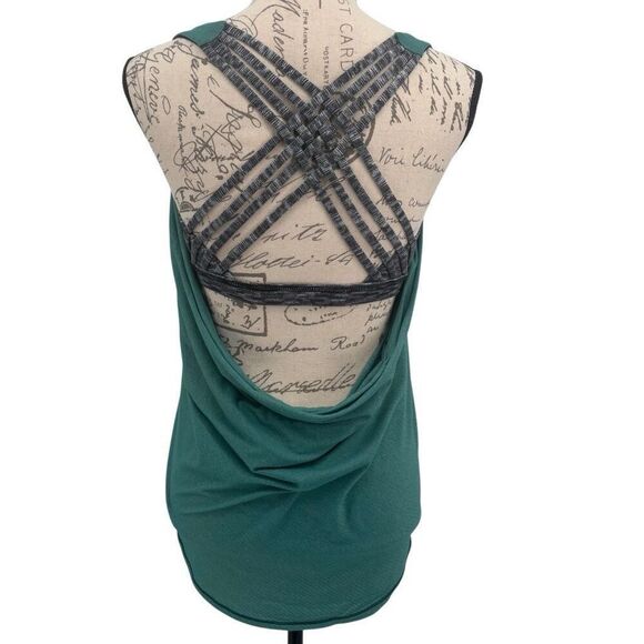 Lululemon Wild Tank Heathered‎ Forage Teal / Dramatic Static White Black Size 6 - Picture 6 of 10